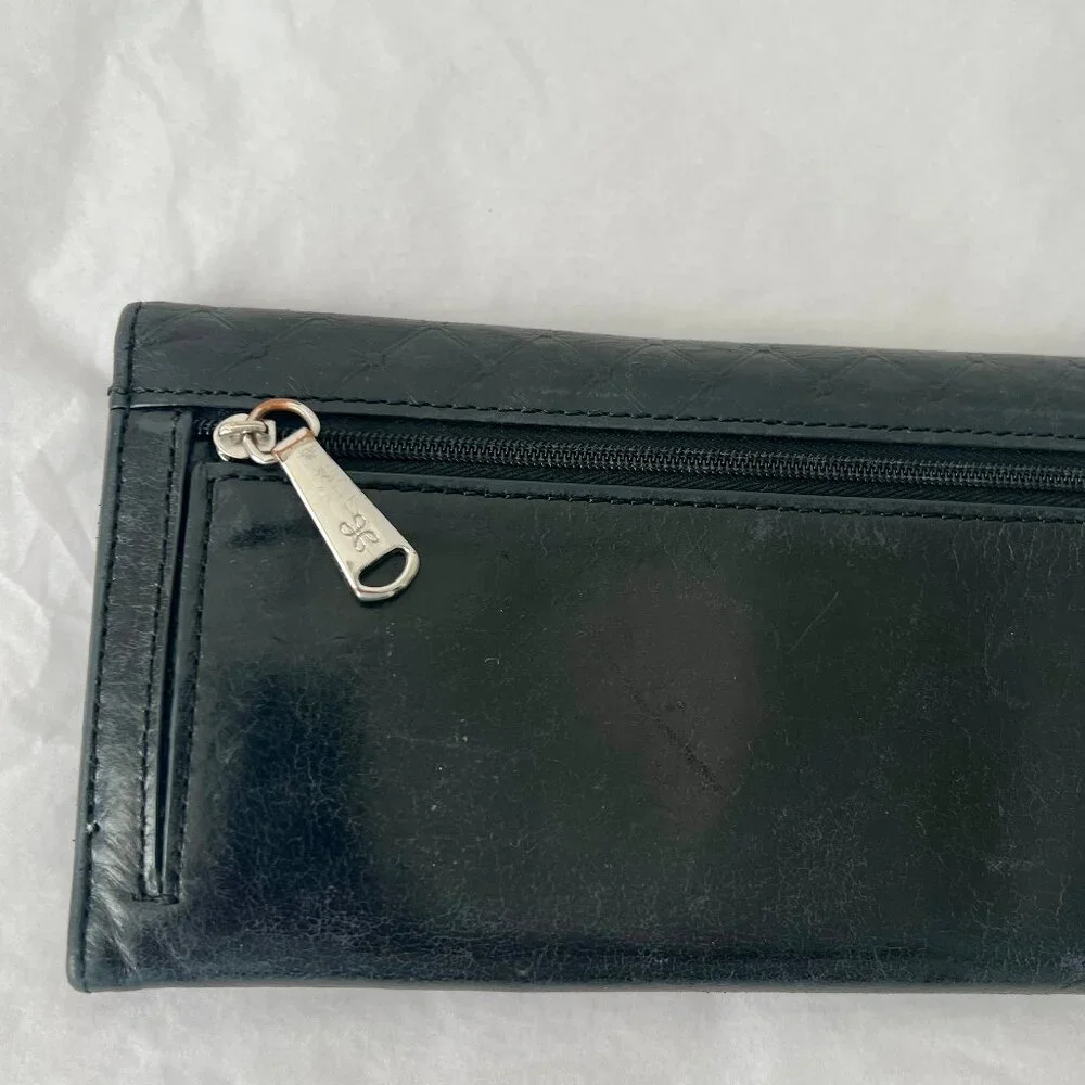 Hobo International Black Smooth Embossed Quilted Leather Trifold Wallet - Picture 5 of 12